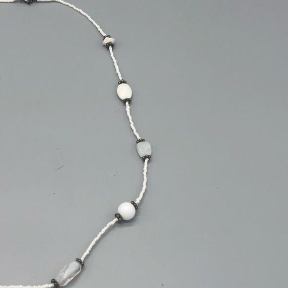 Bead small big marble sheer black white necklace costume jewelry hook READ - Picture 6 of 6